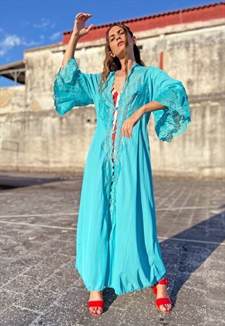 VINTAGE 70S REVIVAL LACE DRESSING GOWN ROBE