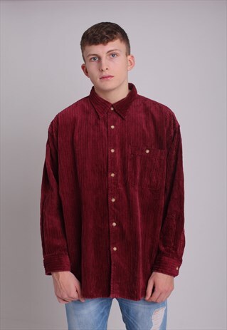 VINTAGE BURGUNDY THICK CORDUROY