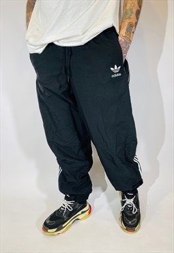 Vintage Size L adidas Classic 3 Stripe Trousers in Black