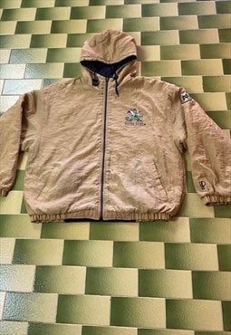 Reversible Vintage Notre Dame Hoodie Windbreaker Jacket XL