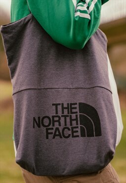 Reworked North face grey tote bag