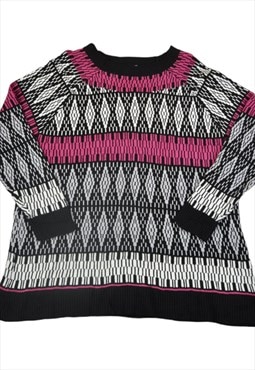 Vintage Knitwear Sweater Retro Pattern Ladies Large