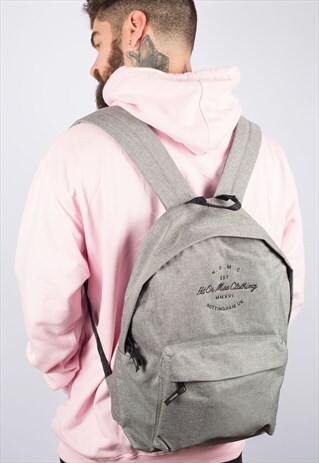 H.O.M.C EMBROIDERED GREY BACKPACK