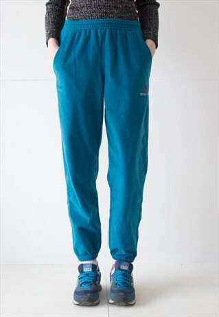 VINTAGE RETRO BLUE TURQUOISE PUMA SPORT TROUSERS