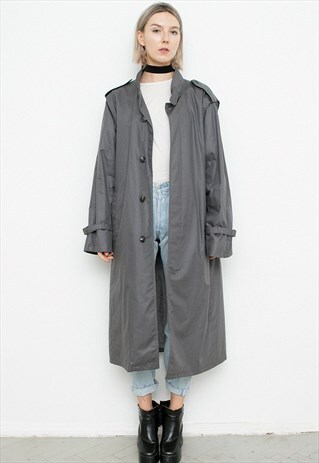 LONG LIGHT GRAY TRENCH COAT