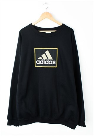 VINTAGE Y2K ADIDAS CREW-NECK SWEATSHIRT - BLACK