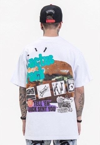 CREATIVE BURGER PATTERN LOOSE T-SHIRT