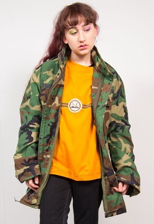 VINTAGE 90'S US AIR FORCE ARMY CAMO JACKET