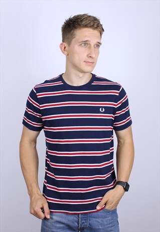 VINTAGE FRED PERRY MENS LOGO T-SHIRT TOP