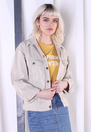 LEE VINTAGE 90S BEIGE DENIM JACKET OVERSIZED. UNISEX