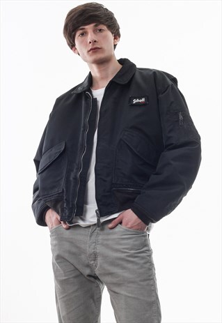 VINTAGE SCHOTT CWU-R PILOT BOMBER 90S BLACK