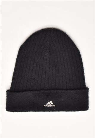 VINTAGE ADIDAS BEANIE HAT BLACK