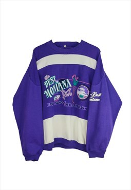 Vintage the Best Montana Golf Sweatshirt in Purple L