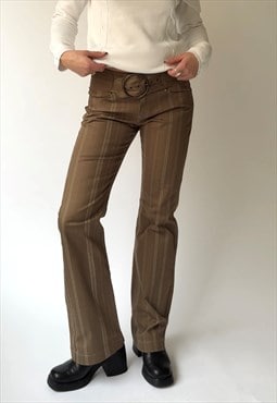 Vintage Brown Striped Trousers