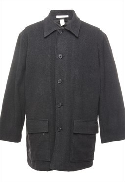 Vintage Perry Ellis Classic Grey Wool Coat - L