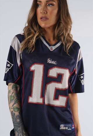 VINTAGE NFL T-SHIRT FOOTBALL JERSEY TOP FITTED UK 12 14 HDAS