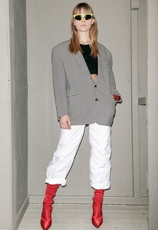 VINTAGE OVERSIZED CHECKERED BLAZER