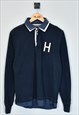Vintage Tommy Hilfiger Rugby Shirt Blue Medium