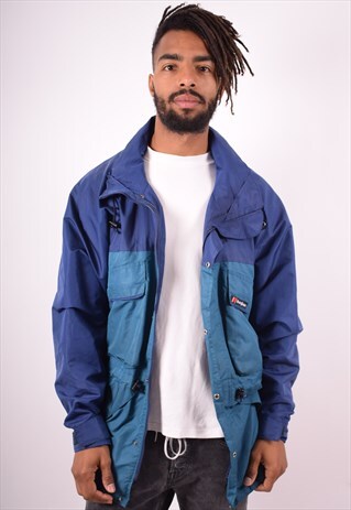 BERGHAUS MENS VINTAGE JACKET XL BLUE 90S