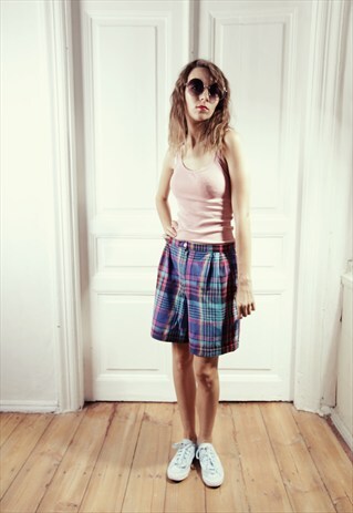 VINTAGE 80'S MULTICOLOR TARTAN SHORTS