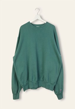 Vintage Champion Sweatshirt Y2K in Green XXL