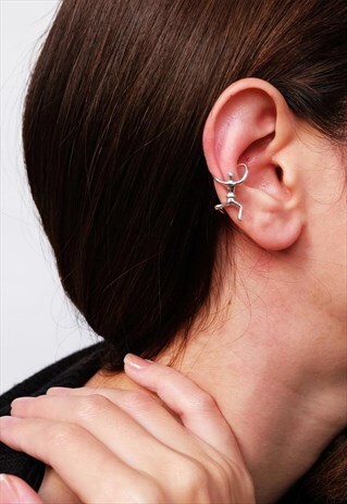 CLIMBER STERLING SILVER EAR CUFF