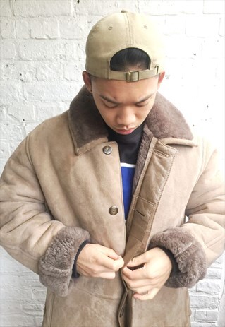 SHEARLING JACKET/COAT WITH FLEECE LINING (1990'S/MENS)