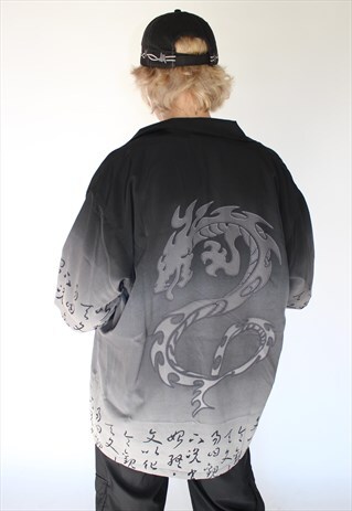 90S UNISEX DRAGON BUTTON UP SHIRT