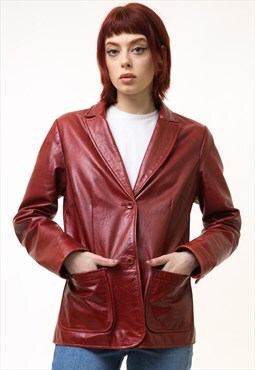 Leather Moto Jacket Women Vintage 90s GAP 5245