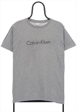 Vintage Calvin Klein Spellout Grey TShirt Womens