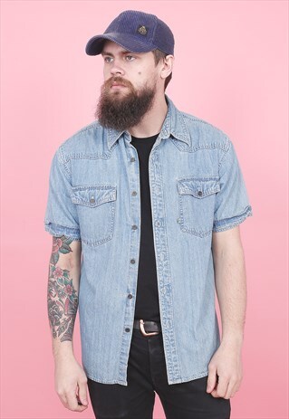 VINTAGE BLUE DENIM SHIRT /R14089