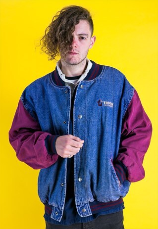 VINTAGE DENIM COLLEGE VARSITY USA JACKET