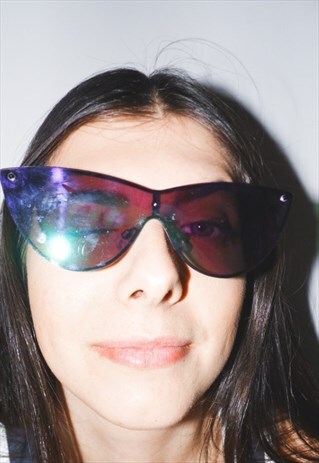 SUNGLASSES REFLECTIVE GLASSES FESTIVAL CAT EYE AVIATOR RAVE