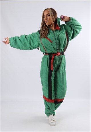 VINTAGE FULL SKI SUIT SNOW SPORTS UK 14 L (E93H)