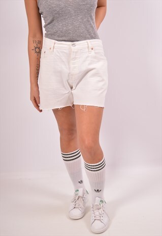VINTAGE LEVI'S 501 DENIM SHORTS WHITE