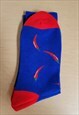 CHILI PATTERN COZY SOCKS IN BLUE