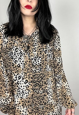 GRUNGE STYLE ANIMAL PRINT BLOUSE