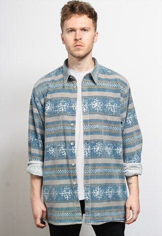 VINTAGE AZTEC PATTERNED SHIRT