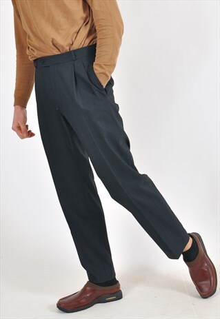 VINTAGE 90'S RETRO TROUSERS IN BLACK