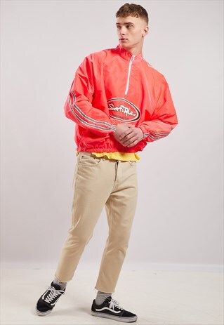 VINTAGE SURF STYLE 1/4 ZIP WINDBREAKER JACKET