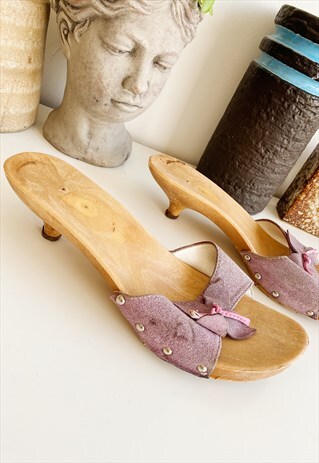 VINTAGE Y2K LILAC KITSCH CLOGS SANDALS SHOES HEELS MULES