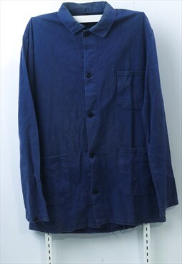 vintage french workwear denim shirt