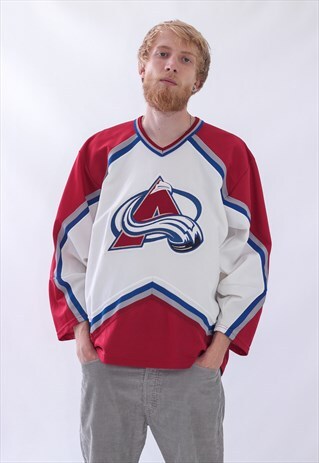 VINTAGE MENS CCM COLORADO AVALANCHE NHL HOCKEY JERSEY SHIRT