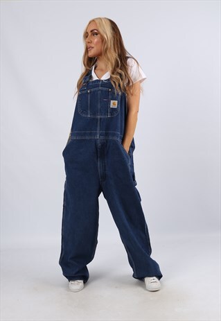 VINTAGE CARHARTT DENIM DUNGAREES PLUS SIZE UK 18 2XL (F2AB)