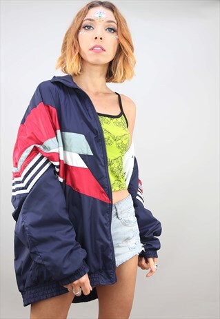 VINTAGE OVERSIZED ADIDAS WINDBREAKER FESTIVAL SHELL JACKET