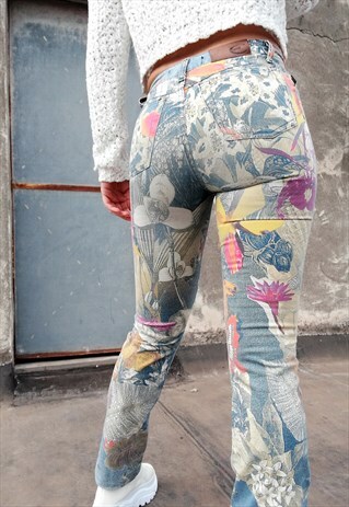 VINTAGE ROBERTO CAVALLI INSANE PRINTED TROUSERS