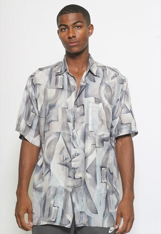 VINTAGE CARLETTI SHORT SLEEVE SILK SHIRT