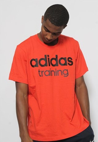 VINTAGE ADIDAS LOGO T-SHIRT ORANGE