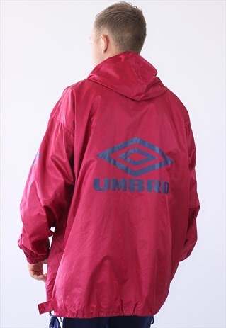 VINTAGE MENS UMBRO WINDBREAKER BIG LOGO TRAINING JACKET