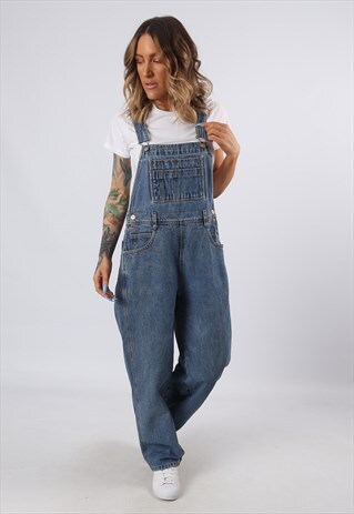 DENIM DUNGAREES LONDON JEAN WIDE TAPERED LEG UK 12 (55H)
